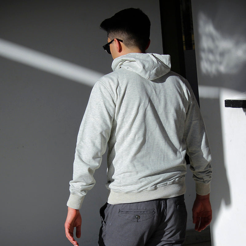 hoodie algodón orgánico color gris para hombre
