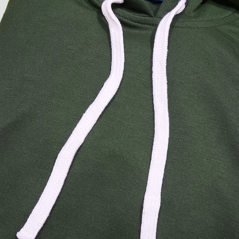 detalle de cordones de hoodie hecho en poliéster y algodón orgánico